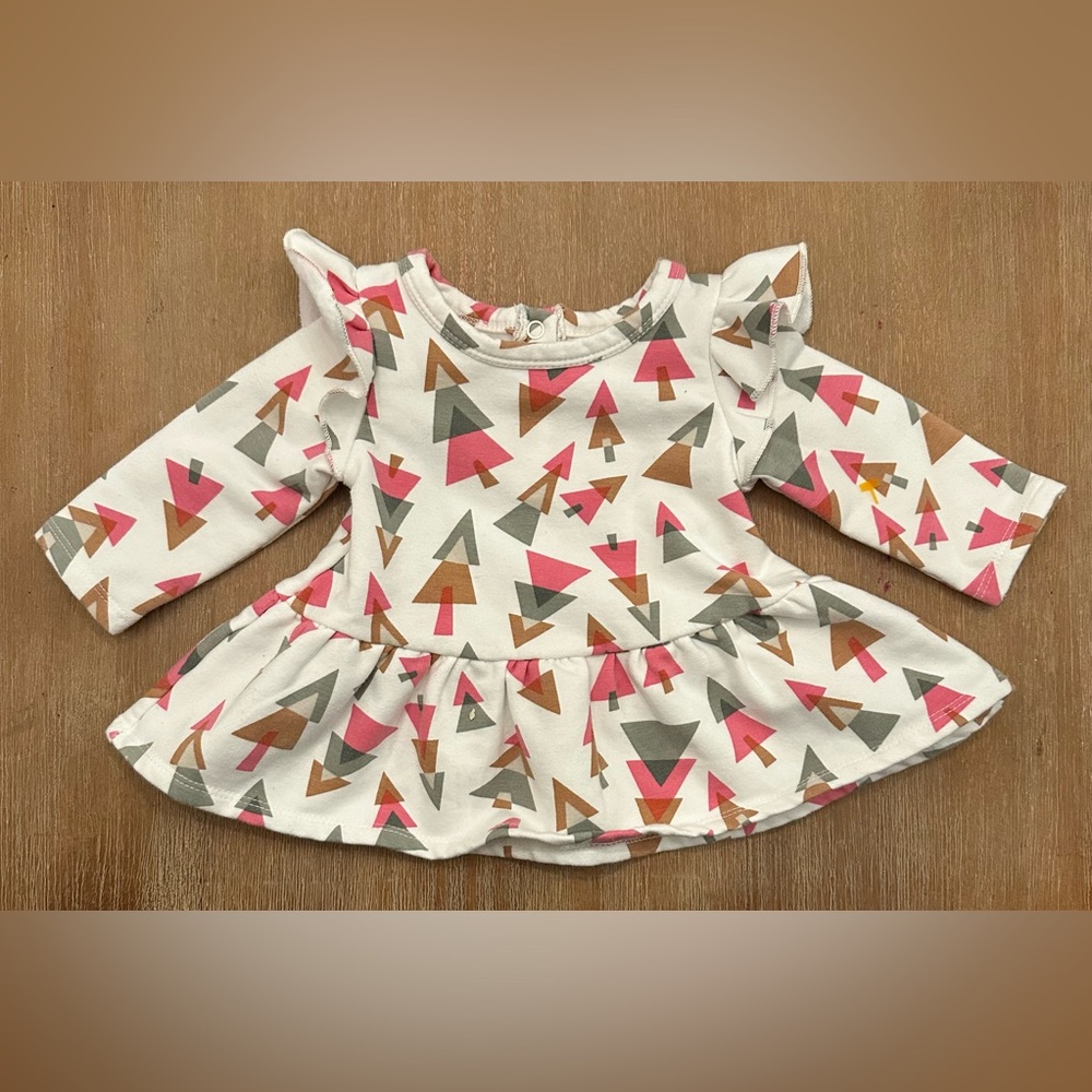 Tucker + Tate. Pink Christmas Tree Long Sleeved Peplum Sweatshirt.